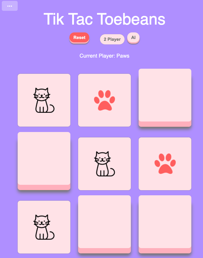 Tic Tac Toe Beans Application Preview